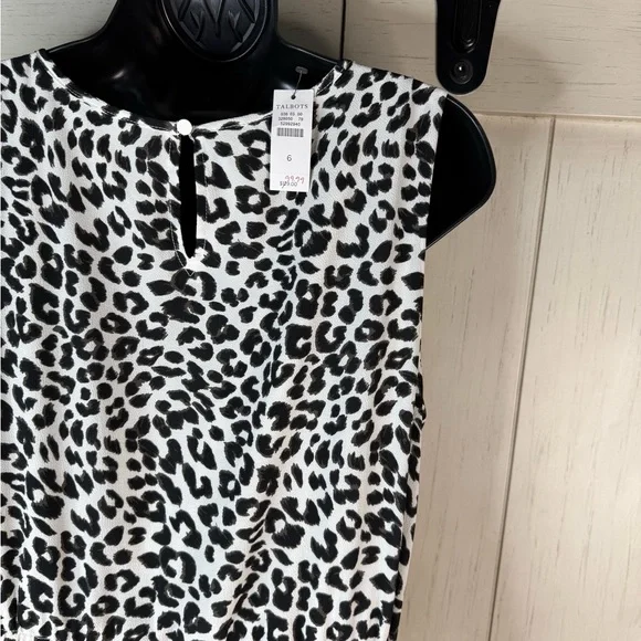 Talbots Black and White Animal Print Midi Dress - Picture 5 of 5